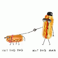 Hot Dog Face Dog Man Walking GIF