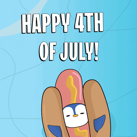 Hot Dog Face Happy 4th July Swimming GIF