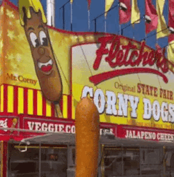 Hot Dog Sitting at Corny Dog Stand