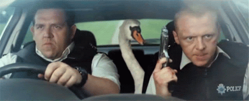 Hot Fuzz Cops And Goose On The Way GIF