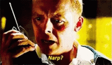 Hot Fuzz Walkie Talkie Scene GIF