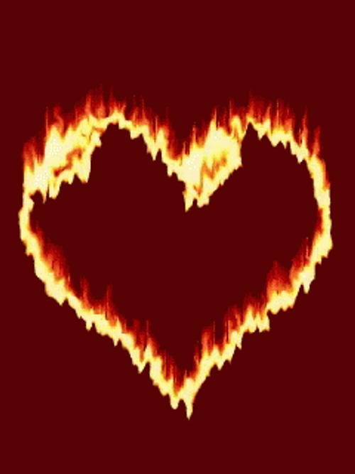 Hot Love Heart On Fire GIF