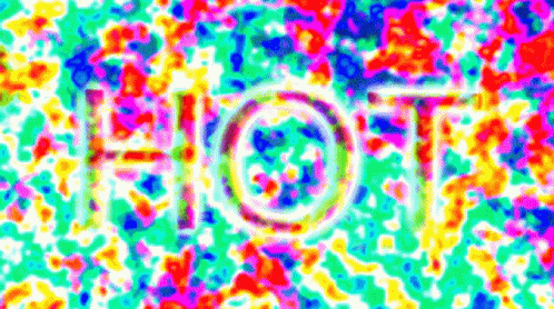 Hot on Colorful Background with Circle