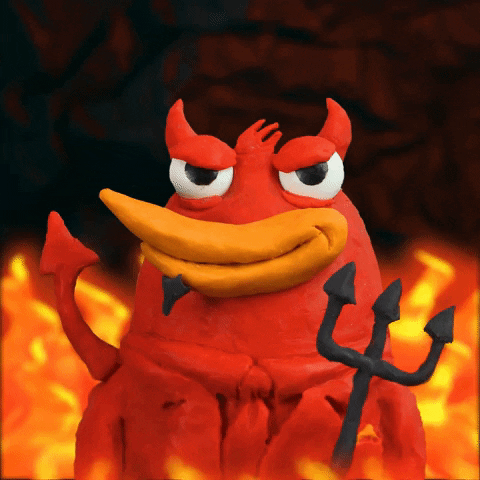 Hot Outside Devil Enjoying Flames GIF