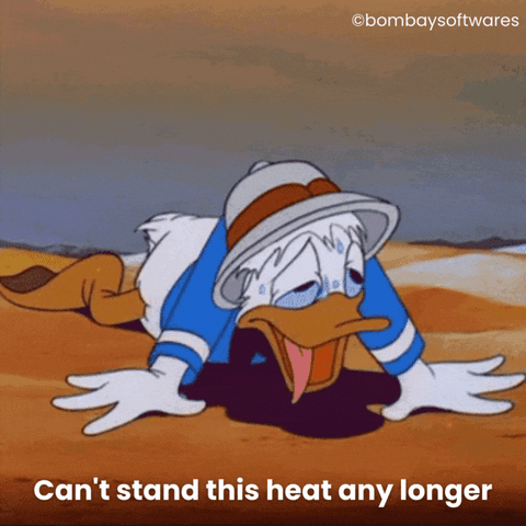 Hot Outside Exhausted Donald Duck GIF