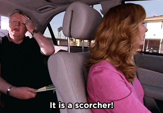 Hot Outside Exhausted Liza Kudrow Passenger GIF