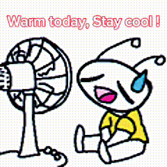 Hot Outside Exhausted Sweaty Alien Cartoon GIF