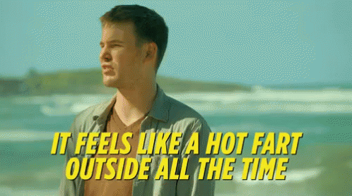 Hot Outside Guy Complaining Of Heat GIF