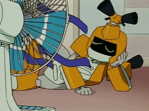 Hot Outside Metabee Relaxing Electric Fan GIF