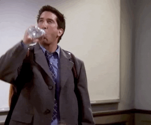 Hot Outside Ross Geller Dousing Water Friends GIF