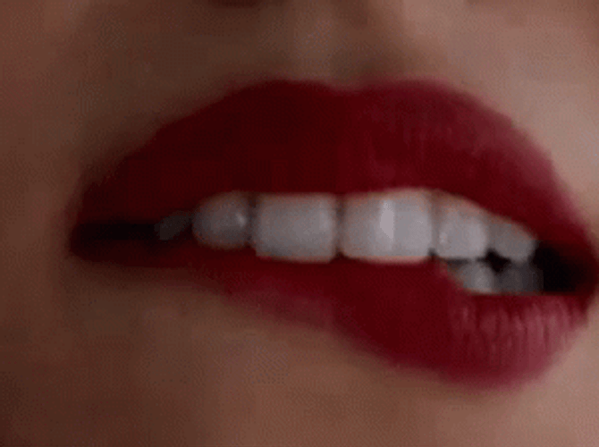Hot Sexy Biting Lip Close Up GIF