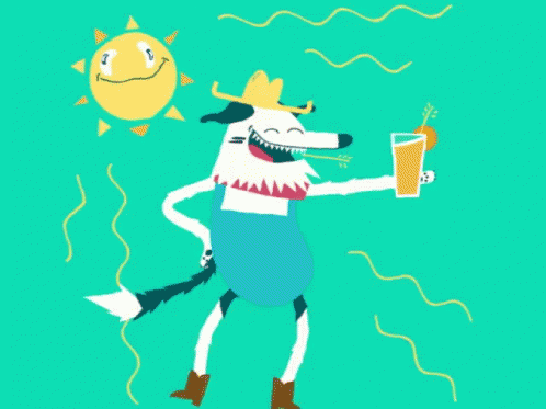 Hot Sun Animated Dog Dancing GIF