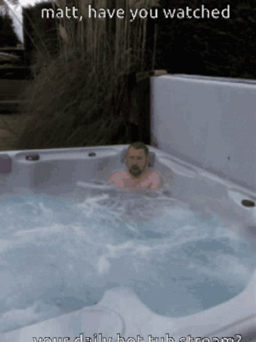Man Enjoying Alone In Hot Tub GIF