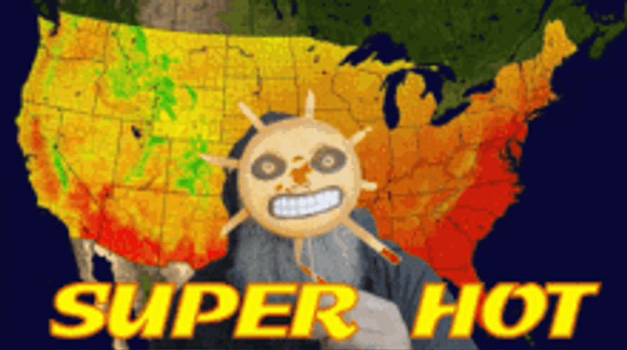 Hot Weather Map Stick Emoticon Funny GIF