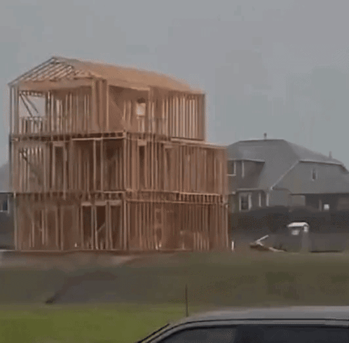 House Being Built in Neighborhood