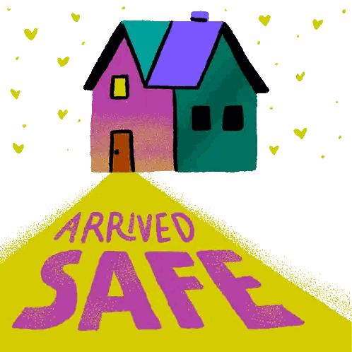 House Cartoon With Arrived Safe