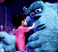 House Eating Monster Sullivan Hugs Boo GIF