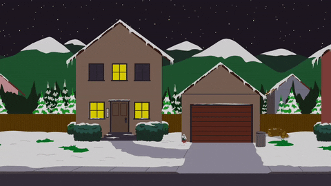 House Exploding In Silent Night GIF