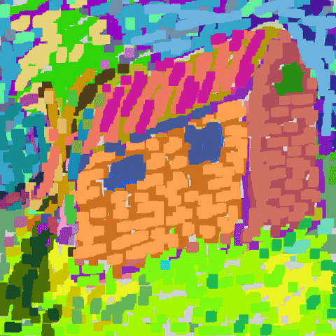 House Exploding Mosaic Effect GIF