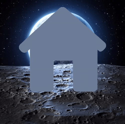 House Icon on Moon with Full Moon