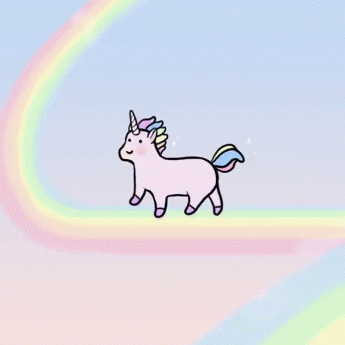 House Of Joy Pink Fluffy Unicorns Dancing On Rainbows GIF