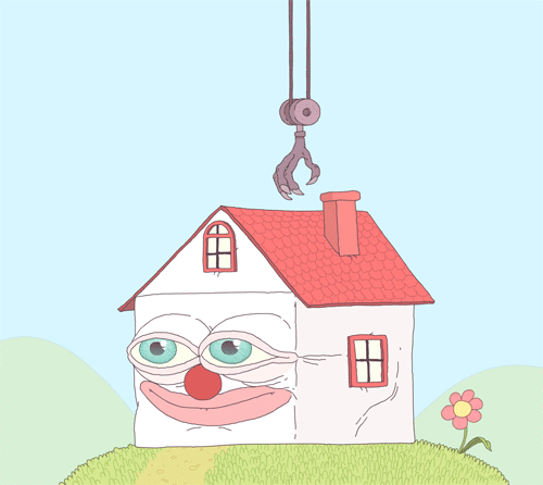 House Splat Construction Weird Loop GIF