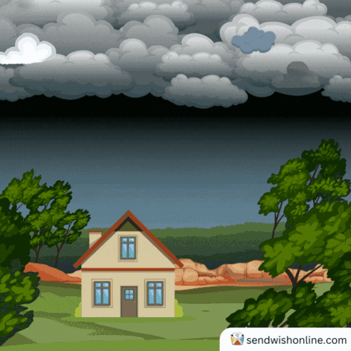 House Under Cloudy Sky sendwishonline.com
