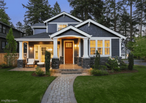 House With Brick Walkway