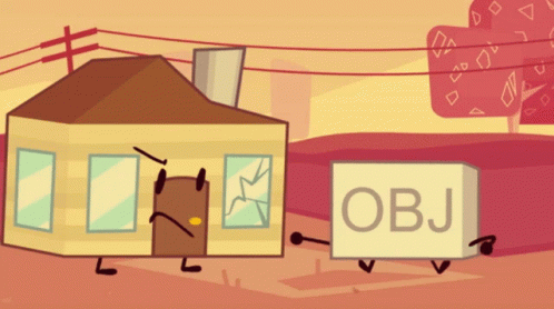House With Broken Window and Box Saying Object