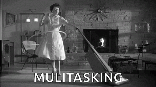 Housewife Multitasking Chores GIF