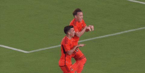 Houston Dynamo Players Hopping Like Bunny GIF