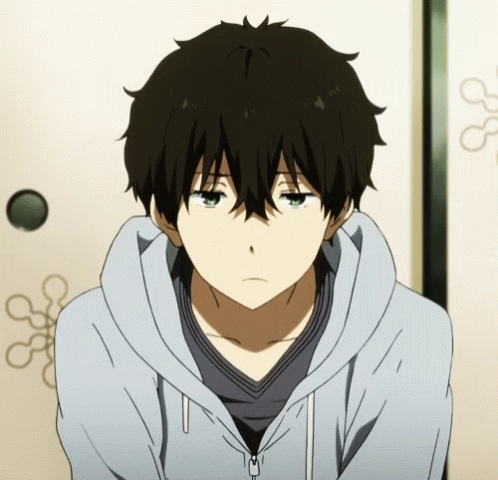 Houtarou Oreki Sad Anime Boy Nod GIF