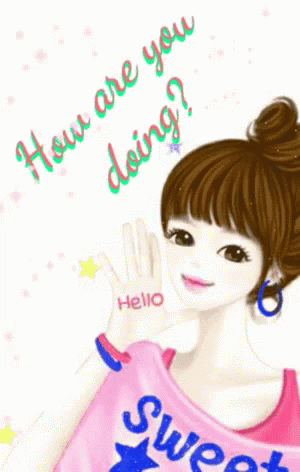 How Are You Doing Cute Cartoon Lady GIF