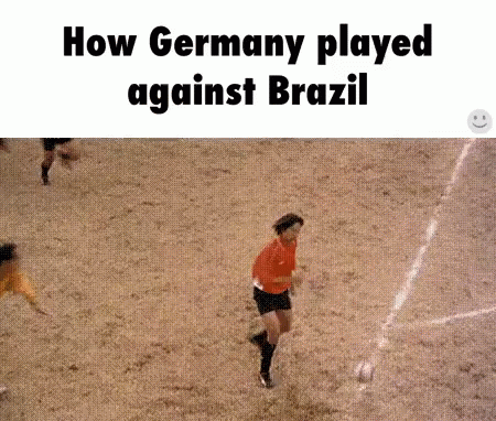 how germany played against brazil is written on a picture of a soccer field