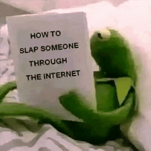 How To Slap Someone Trough The Internet Kermit Internet Slap Gif GIF