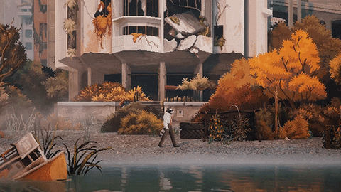 Howard Lotor Walking River Side GIF