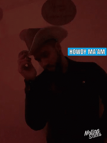 Man With Glowing Cowboy Hat Howdy Ma'am GIF