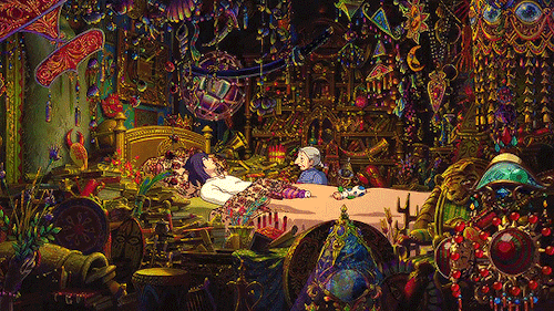 Howl's Moving Castle Bedroom Artifacts GIF
