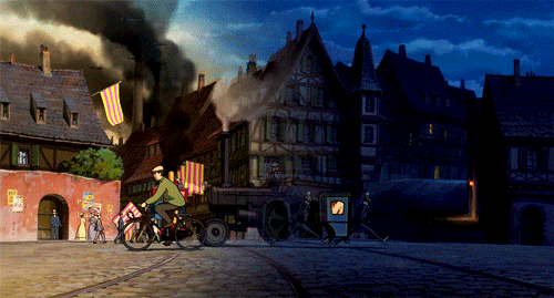 Howl's Moving Castle Busy Street GIF