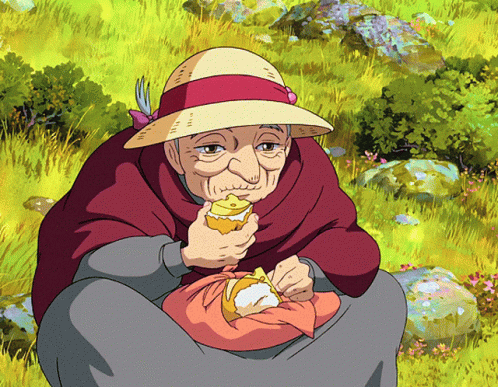 Howl's Moving Castle Cursed Sophie Eating GIF