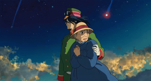 Howl's Moving Castle Sophie And Howl Fireworks GIF