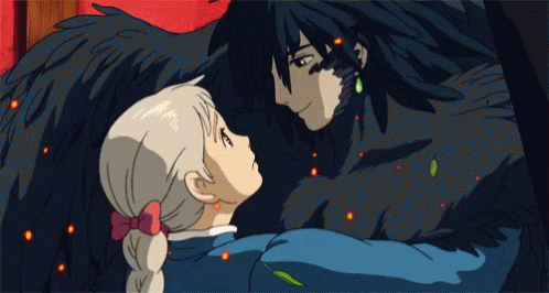 Howl's Moving Castle Sophie And Howl Hugging Tight GIF