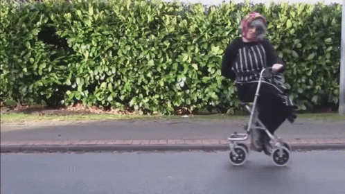 Old Lady Strolling Around GIF
