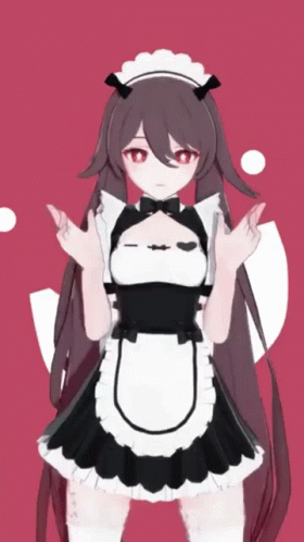 Hu Tao Genshin Impact Maid Dancing GIF
