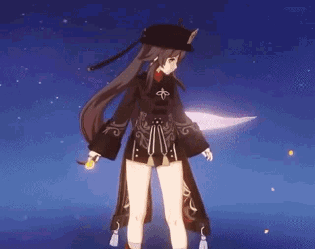 Hu Tao Glowing Ghost GIF