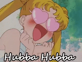 Hubba Hubba Sailor Moon Heart Goggling Eyes GIF