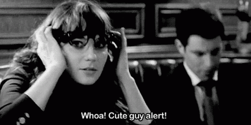 Hubba Hubba Zooey Deschanel Cute Guy Alert GIF