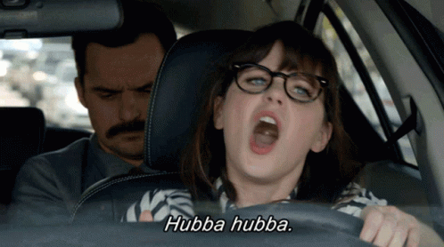Hubba Hubba Funny Expression Zooey Descanel GIF