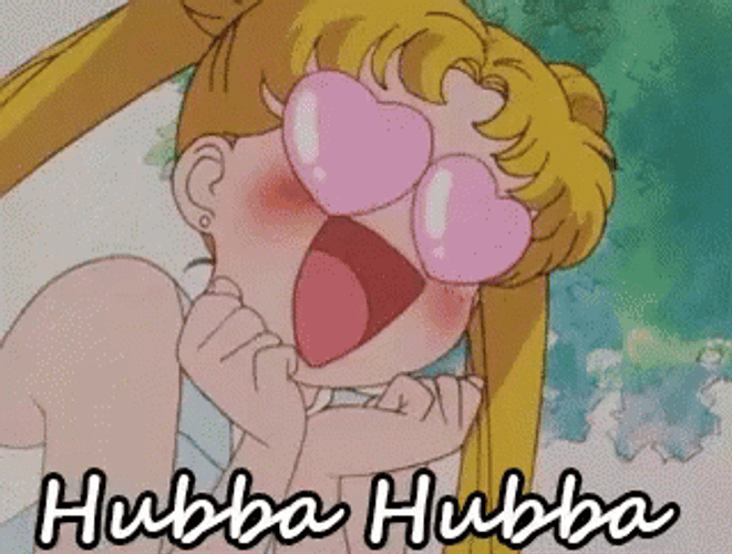 Hubba Hubba Sailor Moon Heart Goggling Eyes GIF