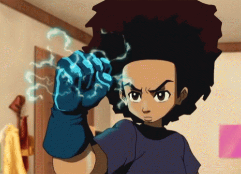 Huey Freeman With Electric Hands GIF
